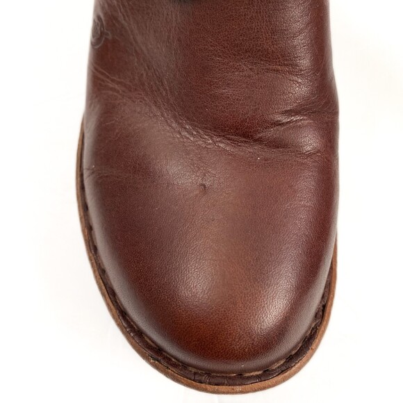 Børn Dark Brown Heeled Slip On Braided Acents Clog Mule Size 8 - Picture 12 of 13